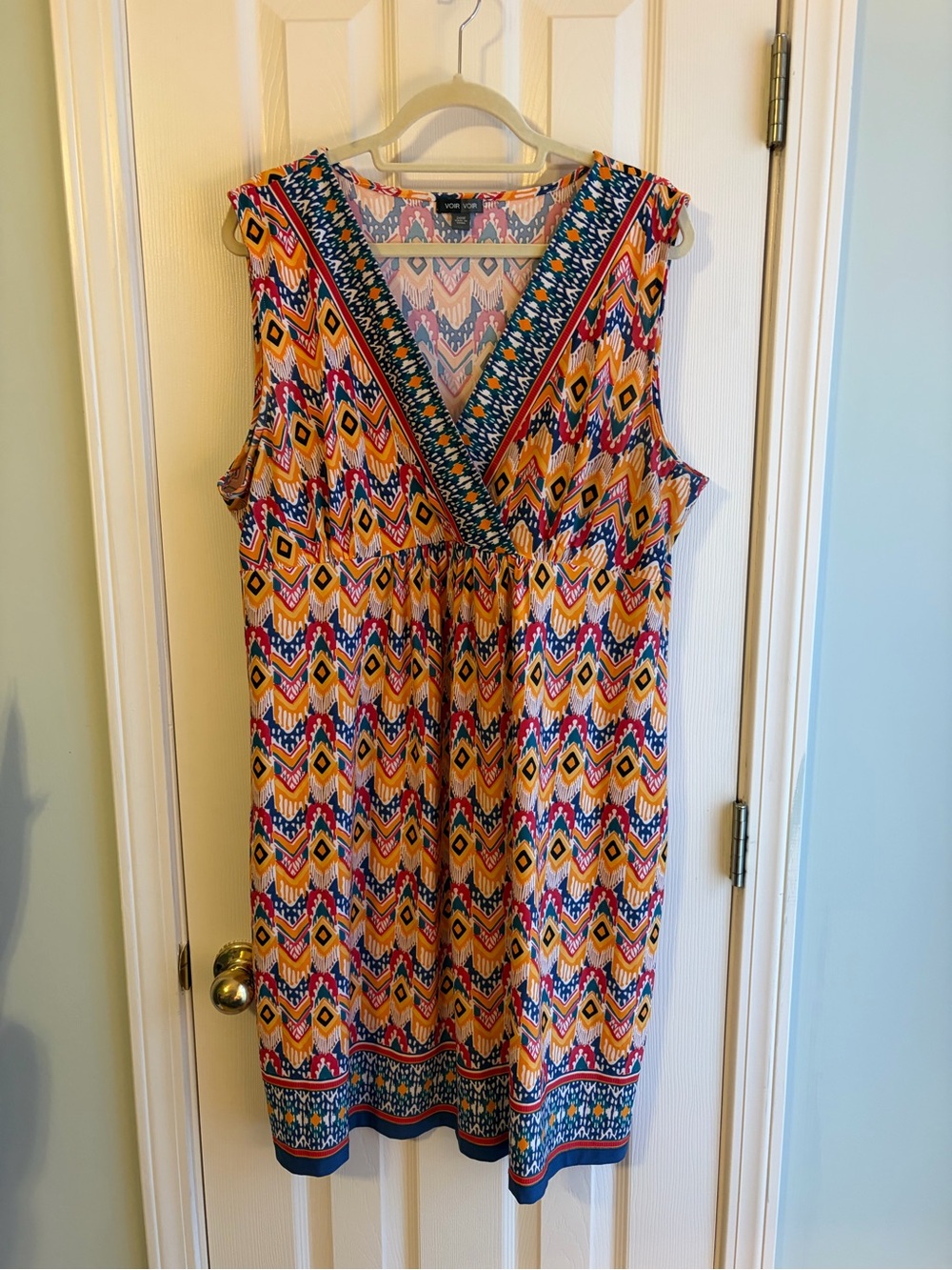Voir Voir Multicolor Sleeveless V-Neck Geometric Print Dress